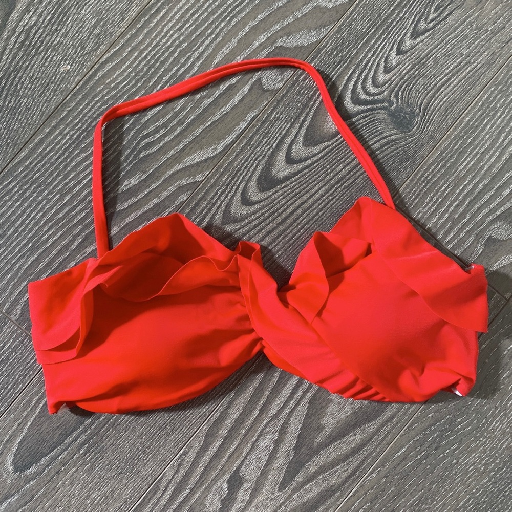 New ruffle red swim top US8